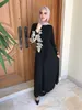 Abaya geborduurde moslim lange jurk vrouwen parels kaftan abayas gewaad femme musulmane dubai hijab vestido islamitische kleding abayat 240422