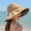 Szerokie brzegowe czapki wiadra czapki d t 2023 nowa moda filta przeciwsłoneczne słoneczne hat kobiety letnie twarz okładka Veratile UV Ochrona Fisherman Hat idzie z luksusowym eleganckim kapeluszem J240425