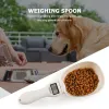 Feeding Pet Food Weighing Spoon Scale Electronic Measuring Tool Dog Cat Feeding Bowl Measuring Spoon Kitchen Scale LCD Digital Display