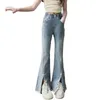 Summer Big Girls Jeans minces vieux enfants Love Heart Split Tassal Flare Denim Pantalon Fashion Teenagers Soft Casual Cowboy pantalon Z7867