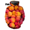 PXXF NOWOŚĆ MĘŻCZYZNY DRUKOWANIE 3D FRUITS FOODS BAKIETO FOR Men Watermelon Graphic HoodeShirts Dzieci Mody