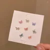 Orecchini per borchie Fashion Simple Candy Color Butterfly Fairy per donne Mini simpatici farfalle ipoallergeniche Festa di orecchino Jewerly