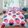 Defina a casa Textiles Home Luxury 3D Strawberry Print Duvet Capa Conjunto de 2/3 PCs Brophase Bedding Set Au/Eu/UK/US Queen e King Size