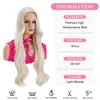 Haar neu Long Womens Fiber Center Curly Split Chemical Large Cosplay Wave Barbie Stirnband Perücke