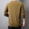 Herrpolos Nya herrens casual corduroy långärmad rund hals t-shirt mode topl2404