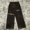 Herr JNCO överdimensionerad fickan retro lastgata punk jeans y2k herrar hip hop wide ben golvlängd denim byxor streetwear 231115