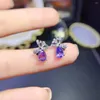 Pendientes de semental Tanzanite Natural 925 Silver Certified 4x6mm Purple Gem Girls 'Holiday Gift Free Producting Entrega