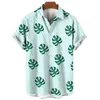 Men's Casual Shirts Respzed Summer Striped Shirt Scalp Plant Print Fashion Seaside Resort City Short Sleeve Y Hawaiian