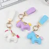 En vrac, clés de poney mignons, couple de pendentif couple Pu Leather Cartoon School School Alloy Car Key Chain Chain Bijoux Accessoires