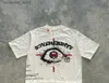 T-shirts pour hommes Retro Trendy Big Eye Letter Modèle T-shirt surdimensionné Femmes décontractés Vernite Verbe Coton à manches courte MENSQ240425