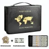 Väskor Portable Coin Collection Set 200/300 Panels PVC Transparent Looseleaf Philatelic Book Album With Zipper Protection