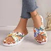 Sandálias femininas Saltos de cunha ortopédica Sapatos de fivela de moda de verão para chinelos de praia Zapatos de Mujer 240412