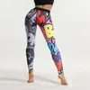 Leggings peints de dessin animé Svokor Femmes Graffiti Push up Fitness Leggings High Workout Pants Fashion Gym Leggins 240424
