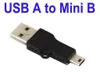 SHIPPPING USB A till Mini B Adapter Converter 5Pin Data Cable Malem MP3 PDA DC Black 100pcslot1570127