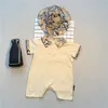 Ontwerper Romper Pasgeboren baby Rompers Girl Boy Jumpsuit Kinderontwerper Kleding Kinderen Merk Letter Afdruk Baby Katoen Kort Mouw CXD2404255