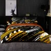 Ensemble de couverture de couette de style abstrait 200x200 avec taie d'oreiller, couverture de courtepointe 240x220, ensemble de litière de motif léopard noir et blanc, ensemble de draps de lit