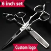 Haarschaar 5,5/6/6.5/7/7,5 inch Barber Hairdressers Scissors Haar snijden Set Hairdressing Supplies 440C Salon Dunning Clipper Q240425