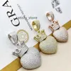 Hip Hop Jewelry Pass Diamond Tester 925 Sterling Silver Bling Iced Out GRA VVS Moissanite Crown Heart Pendant For Men Women