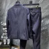 Męskie blezery bawełniany lniany płaszcz mody projektant kurtki listy biznesowe swobodne szczupłe dopasowanie kombina