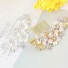 Wedding Hair Jewelry Western Wedding Fashion Headdress For Bride Handmade Wedding Crown Floral Pearl Hair Accessories Hairpin Ornaments d240425