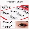 3 pairs Manga Fairy Eyelash Reusable Memory fibers Transparent stem Three-dimensional layering Full strip Lashes extentions