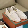 2024 Designer Casual Piano Shoes Loafers Flat Low Top Luxury Trainers Suede Cow Leather Oxfords Moccasins Summer Walk Comfort Loafer Slip On Rubber Sole Flats