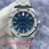 Luxury AP Wrist Watch Royal Oak Series 15551st Blue Plate en acier original Image de diamant Automatique Mélange de femmes 37 mm