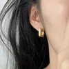 Stud Nieuwe Koreaanse metalen vierkante hoepel oorbellen voor vrouwen vintage eenvoudige gouden kleur geometrische gedraaide oorbellen feest sieraden