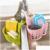 Autre organisation de stockage de la cuisine, porte-drain, support de vidange accroché un panier réglable Sac à plat draineur de salle de bain Soconte-étagère Sponge Shelf Dhuz7