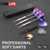 Fléchettes CyeeeLife Professional 16/18 grammes Tip doux Darts Set avec des conseils en plastique supplémentaires pour les accessoires électroniques de fléchettes