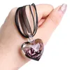 Anhänger Halsketten Murano Schmuck Eingelegtes Glas Herz Blumenbandkette Halskette