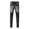 Jeans de jeans masculino Menina de moda retro preto cinza trecho magro designer raspado designer de marca hip hop elástico jeapis calças