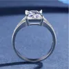Bands anneaux mystérieux rectangular cz diamant anneau de luxe Bijoux de créateur de luxe avec boîte