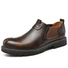 Gai Designer Men Casual Shoes Business van middelbare leeftijd kleine lederen schoenen kantoor bruin lederen casual schoenen