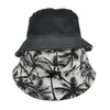 Bérets Fashion Imprimé femmes Caps pêcheurs à double face porte Voyage Beach UV Protection Chapeaux de protection pliable