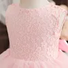Robes de fille robes de filles fleures pour la fête de mariage sans manches sans manches en dentelle d'été robe princesse 2-6 ans