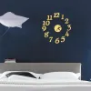 Relógios acrílico Digital Wall Clock espelho adesivos de parede criativos Relógios DIY Design moderno Design de quartzo mudo Diâmetro da agulha de 40 a 60cm