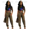 Women's Two Piece Pants designer Q6024 Summer Fashion Casual Printing Short Sleeve+Pants Set 868D