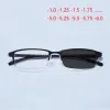 Frames Aluminum Magnesium Half Frame Photochromism Prescription Glasses Chameleon Myopia Glasses with Degree 1.0 1.25 1.5 to 6.0