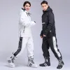 Sweatshirts nieuwe mannen dames paar ski ski pak warm winter ski hoodie set winddicht waterdichte waterdichte jas en broek skiën snowboard suit unisex