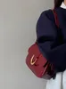Kordelkordelkordelkordelkordel rotes Hufeisenschnalle Unterarmtaschen Frauen Handtaschen Ladies Messenger Bag Sack Ein Hauptfemme -Knopf einzelner Schulterkreuzkörper
