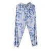 Dames tweedelige broek Breathable lichtgewicht pak Set vrouwen Flower Gedrukt Stijlvolle bloemen 2-delige met Camisole met V-hals voor werk