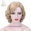 Designer high-quality wigs hair for women Wig Water Wave Pattern Golden Hair Light Gold Shenzhen Hand Push Full Head