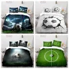 Ensembles de literie de couette de football de football 3D, couvre-lit de couette ensemble de lit de couette courteuse d'oreiller, ensemble de literie King Queen size pour l'enfant adulte