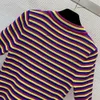 Tricot à tricots Pull de marque créatrice de tricot de tricot pour femmes mélangées à manches courtes à manches courtes à manches courtes à manches courtes à bouton semi-bouton