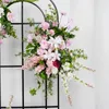 Dekorative Blumen Pink Rose Hyazinth Grüne Blumenblütenreihe Arrangement Hochzeit Kulisse Bogen Deco Tisch Herzstück Willkommenszeichen