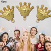 Party Decoration 10pcs Mini Crown Aluminum Foil Balloons Gold Sier Pink Blue for Christmas Wedding Birthday