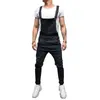 Herenbroek Fashion Men Pants gescheurde jeans overall jumpsuits hi straat noodlijdende denim slabib overalls voor man Suspender broek maat s-xxxl d240425