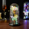 Vasos Presente de Luz de Luz Rosa Artificial Presente dos Namorados Eternal Rose Night Light Wedding Guest Gifts Roses Ornamento de 14 de fevereiro Notícias de presente