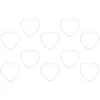 Figuras decorativas 10 PC Suministros de boda Catchante de ensueño Heart Hoop Rings Macrame Accesorios Diy Corazadora colgante de pared Hoops blancos